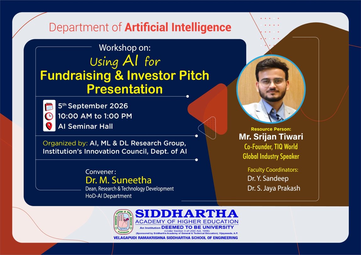 Using AI for Fundraising and Investor Pitch workshop poster