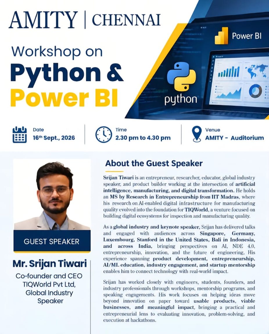Python and Power BI for Data Analysis workshop poster